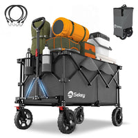 1 x RAW Customer Returns Sekey XXL Plus Folding Cart with Braked Wheels 200L 150KG, Transport Cart for Beach Camping Garden, Patented Foldable in Four Directions SE4010, Anthracite - RRP €98.35