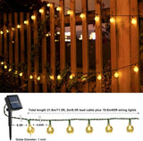 1 x RAW Customer Returns Joomer Solar Fairy Lights Outdoor, 22m 100 LED Solar Fairy Lights Outdoor Weatherproof 8 Modes Crystal Ball Solar Lighting for Outdoor, Garden, Patio, Balcony, Pavilion Decoration Warm White  - RRP €20.64