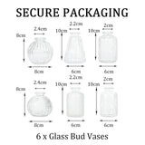 1 x RAW Customer Returns Vases Small Glass EylKoi - Vases Small Table Decoration 6 Pieces Set Clear Various Shapes, Vases Wedding, Table Decoration Mini Small For Table Decoration Small Vases For Home, Events Table, 1 2  - RRP €20.16