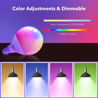 1 x RAW Customer Returns GY Alexa Light Bulb Smart Lamp E27 G95 14W 1400lm, Alexa Accessories WLAN Light Bulb Compatible with Google Home 2.4 GHz, RGB Dimmable Warm White-Cold White and Multi-Color Bulb, 1 Piece - RRP €17.99