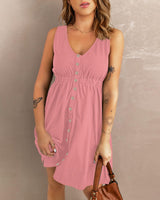 1 x RAW Customer Returns AUSELILY Beach Dress for Women Button down Sundress with Pockets Pink M - RRP €28.8