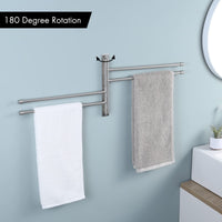 1 x RAW Customer Returns KES Towel Holder Swivel 4 Arms Towel Rail 180 Rotation Towel Holder Stainless Steel SUS304 Bathroom Towel Holder Wall Mounted Brushed, A2102S4-2 - RRP €37.99