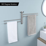 1 x RAW Customer Returns KES Towel Holder Swivel 4 Arms Towel Rail 180 Rotation Towel Holder Stainless Steel SUS304 Bathroom Towel Holder Wall Mounted Brushed, A2102S4-2 - RRP €34.16