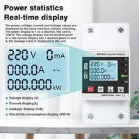 1 x RAW Customer Returns Ailao wifi electricity meter DIN rail tuya smart meter with overvoltage protection undervoltage protection wifi circuit breaker mobile phone remote control LCD white backlit screen AC 230V 63A. - RRP €44.26