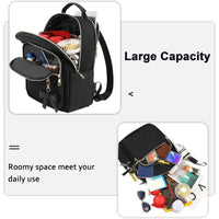 1 x RAW Customer Returns MATEIN Backpack Women Small, Elegant School Backpack Purse Set 2 in 1 Waterproof City Backpack Casual Daypack with USB Charging Port Modern Handbag Backpack Bag for Travel Work Black - RRP €31.45