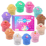 14 x Brand New Fluffy Butter Slime with 12pcs Slime kit with Mini Unicorn Slime Cake, Ice Cream and Others, Super Stretch Soft, Non-Sticky Mastic Toy for Kids - RRP €251.72