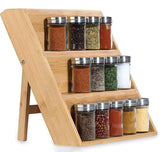 1 x RAW Customer Returns uyoyous Spice Rack Bamboo Spice Rack Drawer Wooden Spice Carousel Spice Insert Drawer Insert, 3 Tier Spice Rack Organizer Spice Shelves Cabinet for Kitchen - RRP €37.16