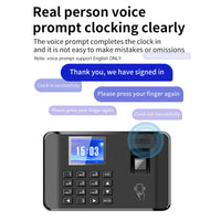 1 x RAW Customer Returns Bisofice Time Attendance Fingerprint Password Attendance Machine Employee Intelligent Biometric Fingerprint Time Clock for Small Business, 11 Languages, USB Data Export - RRP €53.76