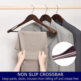 1 x RAW Customer Returns Amber Home 10 Pack 44.5cm Retro Wooden Clothes Hangers with Wide Shoulders 5.8cm , Robust and Shiny Antique Brown Hanger with Round Bar for Suit Jacket Coat Shirt Trousers - RRP €45.6