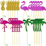 3 x Brand New YGCHEN cake decoration flamingo cake decoration pineapple cake topper Happy Birthday Cake Toppers Flamingos Figures Cake Decoration Hawaii Aloha Cupcake Topper Summer Birthday Party Decoration - RRP €39.21