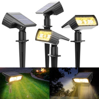 1 x RAW Customer Returns Moxled solar lights for outdoor garden, 3000K warm white solar spotlights 4 pieces, IP65 waterproof garden lights, 2 brightness modes solar lights for outdoor garden, yard, walkway - RRP €32.99