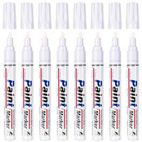 1 x RAW Customer Returns Permanent Marker Waterproof Pen, 8 White Waterproof Paint Markers Quick-drying Waterproof Permanent Markers for Painting Stones for Cardboard, Glass Wood, Metal, Ceramic Cups, Paint Markers - RRP €11.08