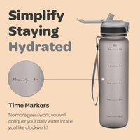 1 x RAW Customer Returns Hydracy Drinking Bottle with Straw and Time Marker - 1L Water Bottle - BPA-Free Drinking Bottle - Leak-Proof Sports Bottle - Condensation-Free for Sports and Outdoor - RRP €22.97