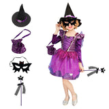 5 x Brand New YAWMLYE Carnival Girls Witch Costume Wizard Costume - Carnival Costumes Purple Witch Children Costumes for Carnival Cosplay 120cm  - RRP €80.65