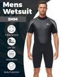 1 x RAW Customer Returns Owntop Men s 3mm Wetsuit, Shorty 3mm Neoprene Wetsuit for Diving Surfing Swimming Kayaking Men Grey, M  - RRP €30.0