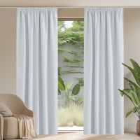 1 x RAW Customer Returns PONY DANCE Extra Wide Curtains with Ruffle Tape White Set of 2 H 228 x W 167 cm Blackout Curtains Living Room Thermal Curtain Opaque Ruffle Tape, Grey-White - RRP €51.95