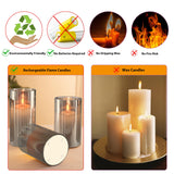 1 x RAW Customer Returns EXTSUD LED flameless candles flickering with charging station and remote control timer function, set of 3 LED candles made of glass, rechargeable flame candle light, romantic tea lights, decorative living room, grey - RRP €26.21