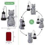 1 x RAW Customer Returns Yeomoo Cat Garden Figures for Outdoor Use with Solar Lantern - Funny Waterproof Solar Lamp Figure Garden Decoration for Outdoor Balcony Patio Gifts for Women Men Mom Birthday Fairy Garden Gray - RRP €35.28