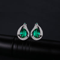 1 x RAW Customer Returns JewelryPalace 3.7 ct Luxury Green Simulated Nano Russian Emerald Stud Earring 925 Sterling Silver - RRP €39.99