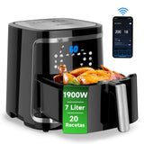 1 x RAW Customer Returns Aigostar Cube Smart - Intelligent hot air fryer, 1900W, 7 liters, WiFi hot air fryer, LED touch screen, 7 programs, 20 recipes pdf, DIY menu. - RRP €105.98