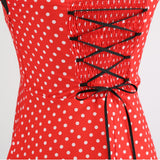 1 x RAW Customer Returns IMEKIS Women s Vintage Cocktail Dress Sleeveless Halterneck 1950s Polka Dots Retro Rockabilly Swing Dress A Line Pleated Skirt Knee Length Wedding Festive Evening Dress Ball Gown Red XXL - RRP €32.47