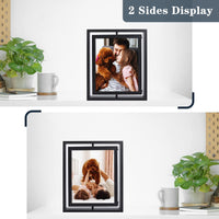 1 x Brand New EXYGLO set of 2 360 rotating picture frames 20 x 25 cm with double glass, white photo frame wooden frame for vertical or horizontal display on the table - RRP €27.89