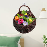 1 x RAW Customer Returns Zerodeko wall baskets 2 pieces woven flower basket rattan basket straw flower pot with handle seagrass basket plant basket planter planter hanging pot for home balcony garden country house decoration - RRP €19.97