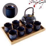 1 x RAW Customer Returns DUJUST Japanese Porcelain Tea Set, Unique Chinese Tea Set, Dark Blue - RRP €57.99