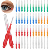 10 x Brand New Prasacco 50 Pieces Eyebrow Brush, Micro Eyebrow Brush Portable Eyebrow Laminating Brush Eyelash Comb Brush with Cap Eyebrow and Eyelash Lifting Tools Blue Red Orange White Green  - RRP €180.0