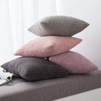 1 x RAW Customer Returns MIULEE Set of 2 Cushion Covers Corduroy Velvet Decorative Cushion Cover Sofa Cushion Decorative Couch Cushion Cover Soft for Living Room Bedroom 50 x 50 cm, 20 x 20 Inches Pink - RRP €16.61