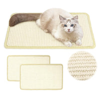 2 x Brand New WOOLUCK 2 Pcs Cat Scratching Mat, Scratching Mat for Cats, Sisal Carpet Cat Scratching Board Wall, Scratching Pad Floor Non-Slip, Claw Grinding, Protects Carpets and Sofas 40CM X 60CM  - RRP €41.38