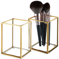 1 x RAW Customer Returns Beaupretty Acrylic Makeup Brush Holder 2 Pack Clear Acrylic Pen Holder Cup Cosmetic Brush Holder Organizer Make Up Brush Storage Holder - RRP €34.79