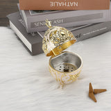 1 x RAW Customer Returns SUMNACON Vintage Zinc Alloy Incense Burner with Lid Incense Stick Holder Incense Bowl Incense Container Home Decoration Gift Ball Shape White  - RRP €17.14