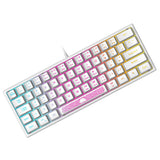 1 x RAW Customer Returns K61 UK Layout 60 Gaming Keyboard RGB Chroma Backlight Wired Membrane Gaming Keyboard with Mechanical Feel Mini Compact 62 Keys for PC Mac Office and Gaming White - RRP €27.99