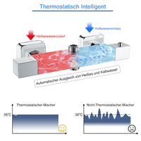 1 x RAW Customer Returns KEOKBON shower thermostat with 2 outlets for shower system, exposed shower fitting with 38 C safety button and brass mixer valve, upper shower tube connection size G3 4 , G1 2 , 14mm - RRP €63.52