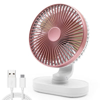 1 x Brand New Quiet Desk Fan, Small USB Fan, Quiet Operation, 4 Speeds, 3 Fan Blades, Strong Airflow, Rotating Head, 16.5cm, Office, Travel Rose Gold  - RRP €24.0