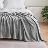 1 x RAW Customer Returns MIULEE Cuddly blanket, fluffy blanket, fleece blanket, couch blanket, fluffy throw, microfibre bedspread, sofa blanket, blanket for bed, sofa, bedroom, office, 220 x 240 cm, light grey - RRP €28.22