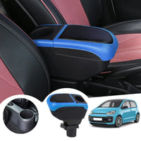 1 x RAW Customer Returns GAFAT VW UP Seat MII Sko-da Citigo 2013-2022 armrests, center console armrest box center armrest storage box, with storage compartment and cup holder blue  - RRP €82.26