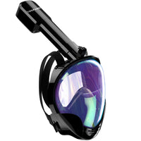 1 x RAW Customer Returns LUXPARD Snorkel Mask Full Face Diving Goggles for Adults and Children, Anti-Fog Anti-Leak 180 Panorama Wide View Diving Mask Black with Coated Lens, S M  - RRP €40.33