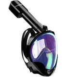 1 x RAW Customer Returns LUXPARD Snorkel Mask Full Face Diving Goggles for Adults and Children, Anti-Fog Anti-Leak 180 Panorama Wide View Diving Mask Black with Coated Lens, S M  - RRP €40.33