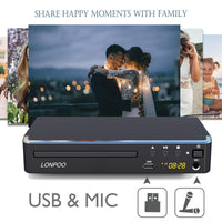 1 x RAW Customer Returns Compact DVD player for TV - HD DVD CD player Codefree, with HDMI 1080p HD upscaling AV coaxial output, USB input MIC output, with HDMI cable 1.5 m  - RRP €37.19