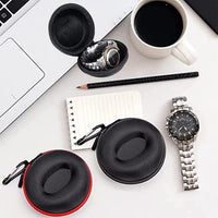 1 x Brand New DUOHERESHUI 2 Pieces Travel Watch Case, Single Watch Box, Round Portable Single Watch Travel Case, Round Watch Case, for Storing Watches, Headphones, Necklaces, Rings Black, Red  - RRP €32.4