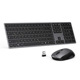 1 x RAW Customer Returns seenda Keyboard Mouse Set Wireless, 2.4GHz Ultra Thin Wireless Keyboard and Mouse, Wireless Keyboard Mouse Set with Number Pad, Compatible for Windows PC Laptop Smart TV, German QWERTZ Layout, Space Grey - RRP €38.3