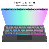 1 x RAW Customer Returns for Lenovo Tab P12 12.7 inch case with removable keyboard DIY 3-zone 7-color lighting keyboard with trackpad - QWERTZ keyboard case with pen holder for Lenovo Tab P12 12.7 2023, black - RRP €54.99