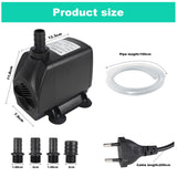 1 x RAW Customer Returns EXLECO Aquarium Pump Submersible Pumps Feed Pump 3500L H 60W Water Pump Fountain Pump Eco Filter Pump Ultra Quiet Fountain Pump with 2M Cable 4 Nozzle Hose Plug for Aquarium Fountain Rockery - RRP €36.2