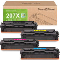 1 x RAW Customer Returns swiss toner Compatible for HP 207X With Chip for HP Color Laserjet Pro MFP M283fdw Toner Black M255dw M282nw M283fdn Toner for HP 207A W2210A W2210X W2211X W2212X W2213X -4 Pack - RRP €199.9