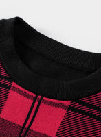 1 x RAW Customer Returns Meilicloth Men s Pullover Plaid Sweater with Round Neck Long Sleeve Casual Slim Fit Red L - RRP €34.42