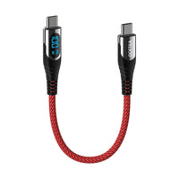 2 x RAW Customer Returns Ocetea Short USB C 100W, 30CM Type C to Type C Cable with LED Display, 5A PD QC5.0 Fast Charging Cable Compatible with MacBook Pro, iPad Pro Air Mini, Galaxy S22 S21, Pixel, Switch, PS5 - RRP €20.14