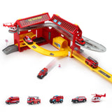 6 x Brand New Rhybor Track Cars Toy Cars Set Parking Garage for Children 3 Years Educational Toy Car RampTrack Toy Set 3 Mini Fire Engine Rail Car Toy Garages for 3 4 5 6 7 8 Year - RRP €83.94