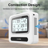 1 x RAW Customer Returns CHNADKS 9-in-1 Air Quality Meter, Portable CO2 Meter with LCD, Rechargeable CO2 TVOC Formaldehyde PM2.5 PM10 Detector for Indoor Use, Tem Hum Air Quality Meter - RRP €86.2